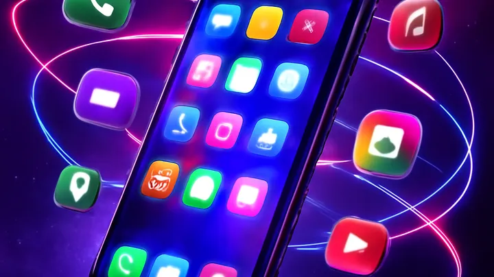 D880 COM Sleek smartphone floating in space